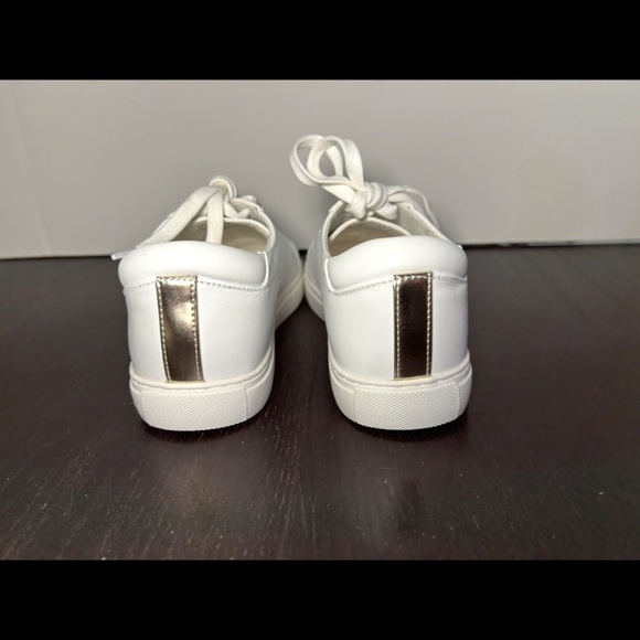 Kenneth Cole Leather Kam Sneakers White/Gold Womans 6 - Picture 9 of 16